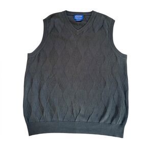 Pendleton Wollen Mills Cotton Sweater Vest Mens Size Large Gray